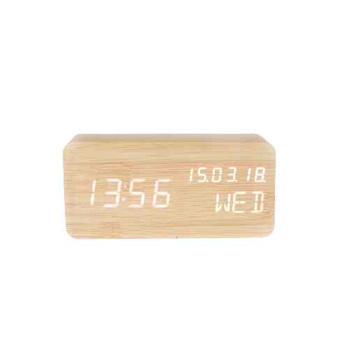Jam Meja Kayu LED Digital