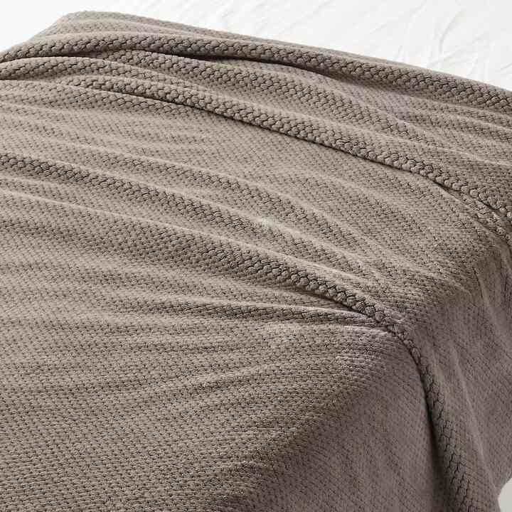 鹿の子編み あたたかファイバー薄手毛布