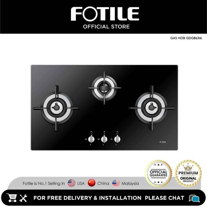 FOTILE Kompor Gas Tanam 3 Tungku GDG86316
