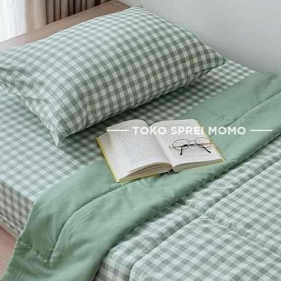 Bedcover Gingham, Single 145x220cm, Motif Picnic Sage