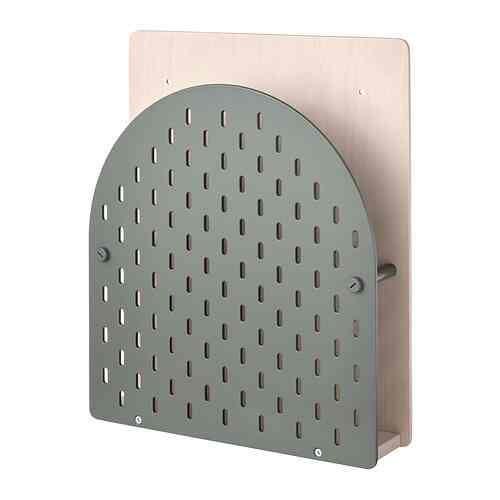 VATTENKAR Penyimpanan dinding, hijau/kayu, 8x38x32 cm