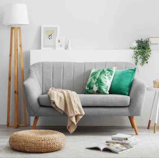 Jun Sofa 2 Seater Abu-abu