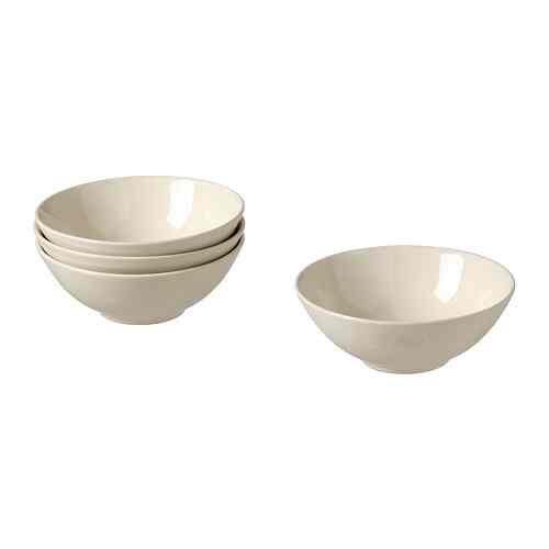 FÄRGKLAR Mangkuk, glossy krem, 16 cm