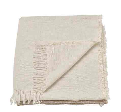 GUNNEMOR Selimut kecil, putih pudar abu-abu krem