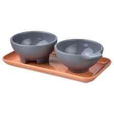TYNGDLÖS Tray with 3 Bowls