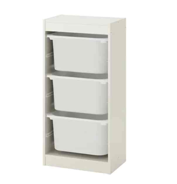 TROFAST Storage combination with boxes, white/white