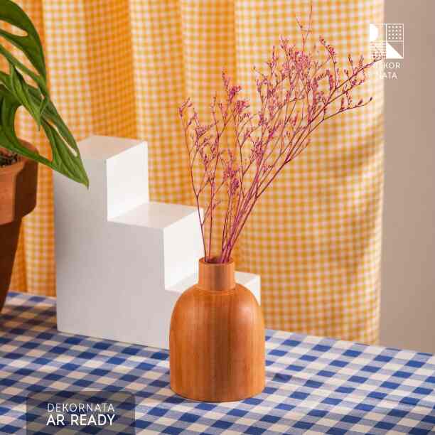 Dekornata Tubi Wooden Vase / Rak Bunga Kayu