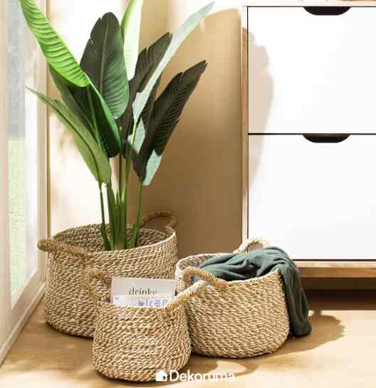 Dekoruma Tori Set 3 Keranjang Anyam Serba Guna