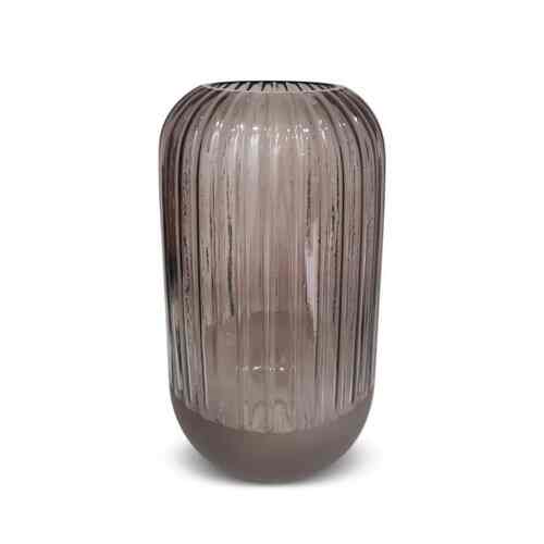 Vase Deco Cube Lines Brown 13X13x25cm