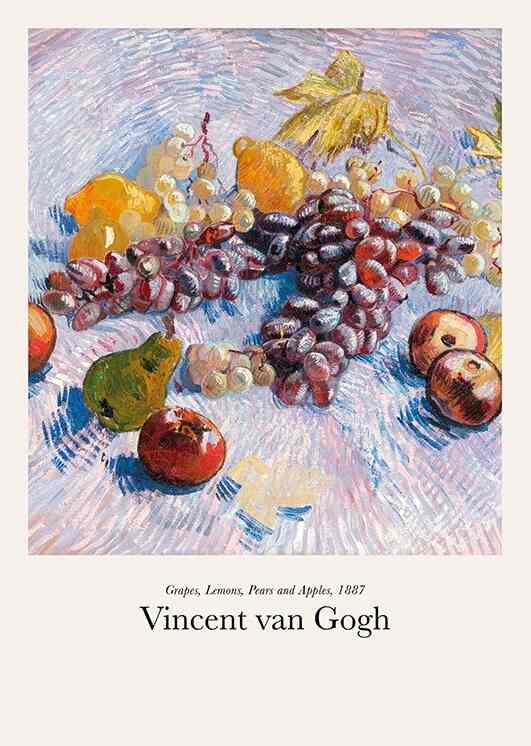 VAN GOGH - GRAPES, LEMONS, PEARS, AND APPLES ポスター