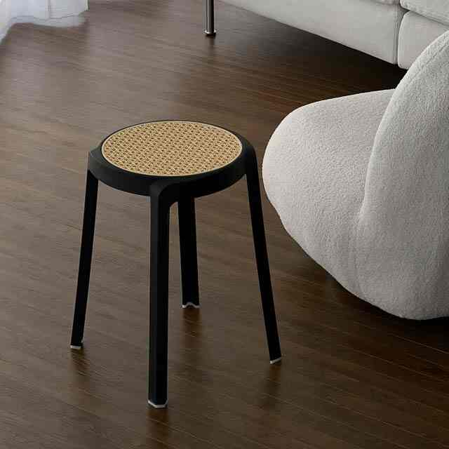 ラタン調 スタッキング スツール ラウンド