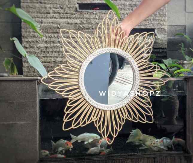 kaca cermin rotan sintetis