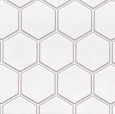 keramik dinding 30x60 putih motif hexagon (glossy)