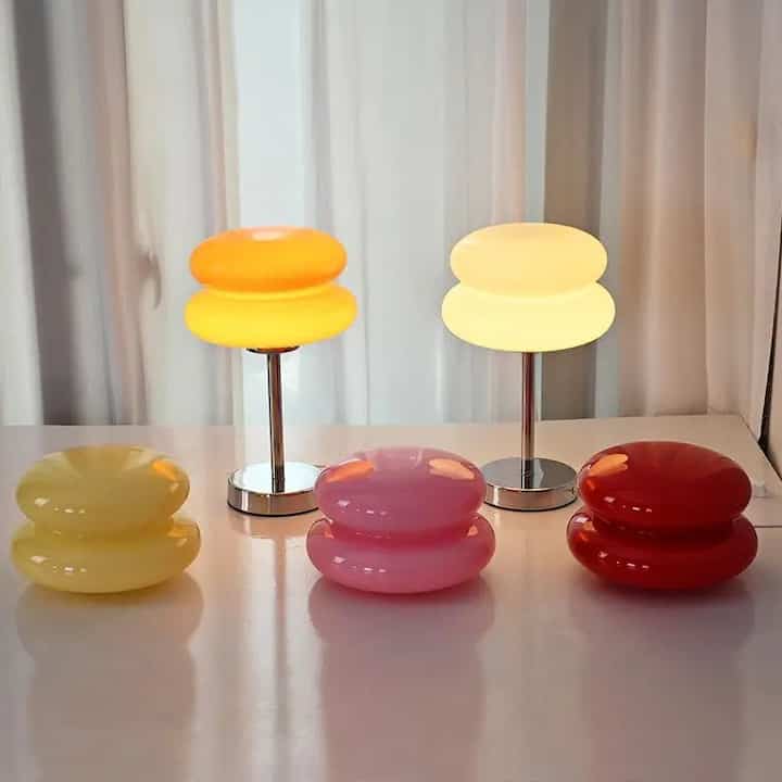 Lampu Meja Kaca Macaron