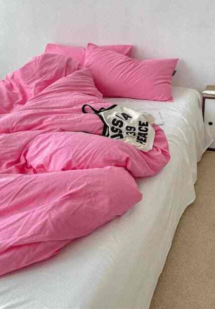 ピース/セット ピンク布団カバー セット