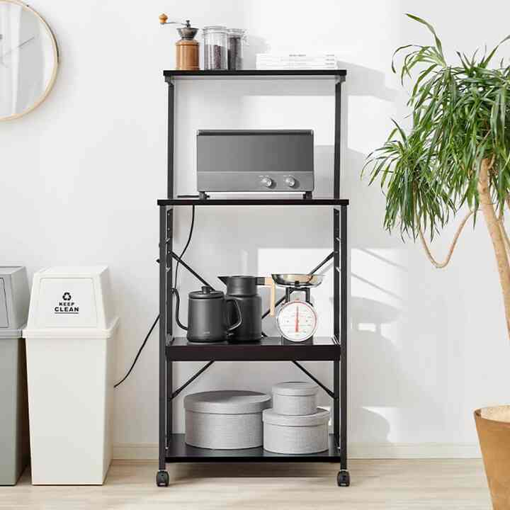 キッチンワゴン レンジ台 キャスター付き  【2colors】