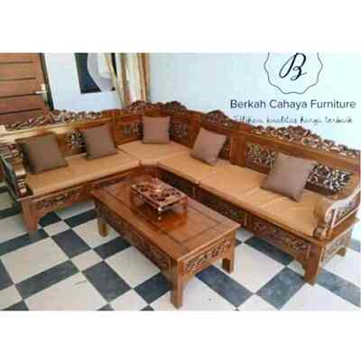 Kursi tamu sudut bagong kayu
