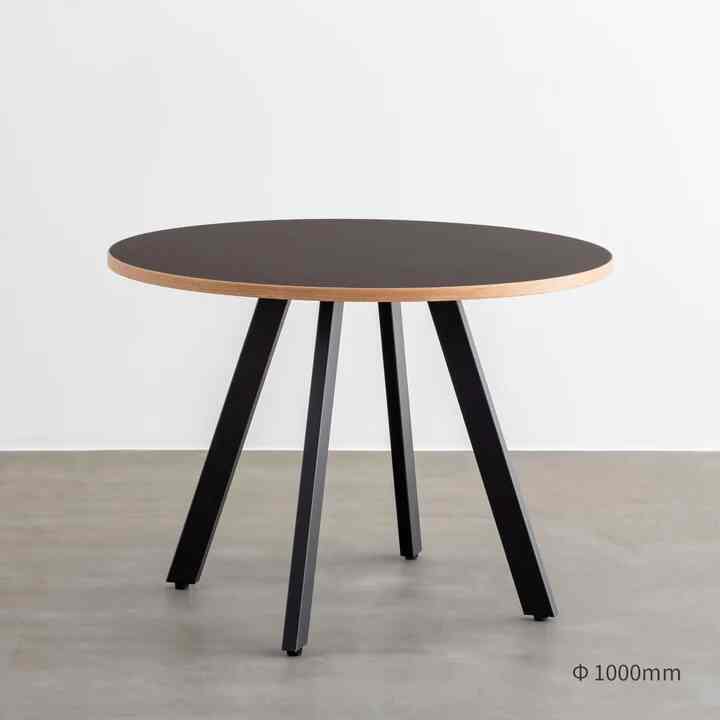 THE CAFE TABLE / リノリウム　Black Steel 4pin × ラウンド［3色・2サイズ］