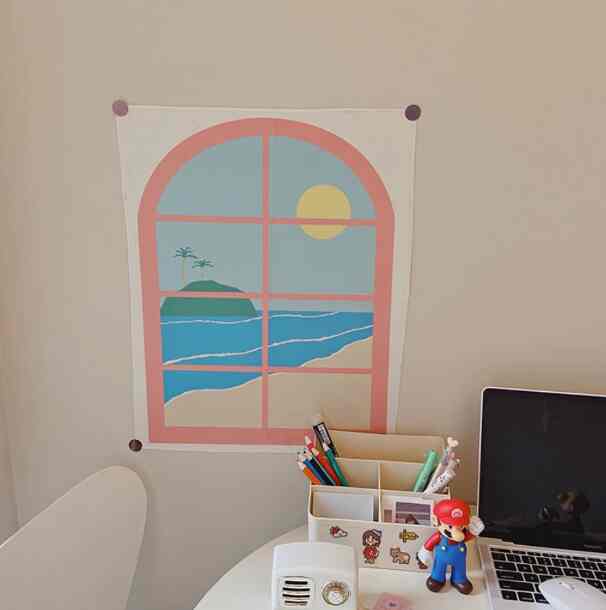 WINDOW - Poster Kain Dinding Jendela