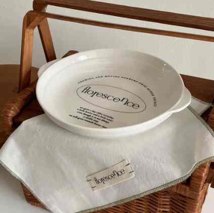 Florescence Ceramic Plate and Fabric Placemat 