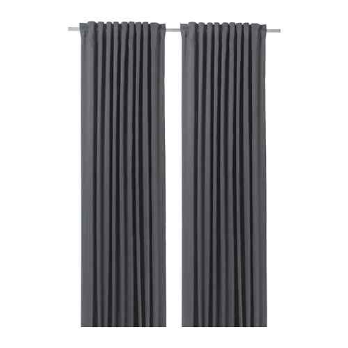 BLÅHUVA Gorden anti tembus cahaya, 1 pasang, abu-abu tua, 145x250 cm
