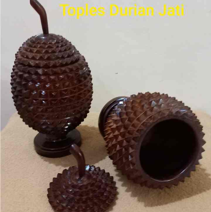 Pajangan Toples Durian kayu Jati
