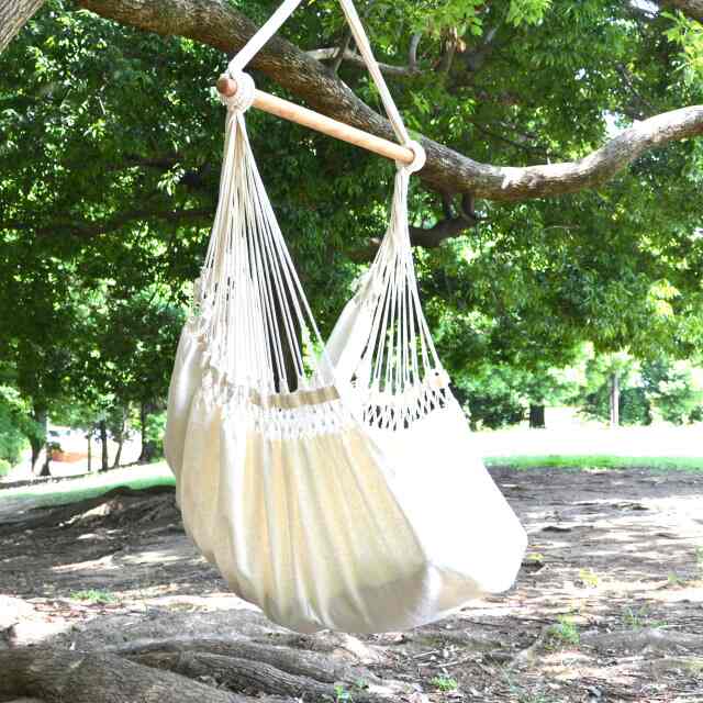 ブラジリアンチェアハンモック 「エクリュ（生成り）・マクラメ編み」