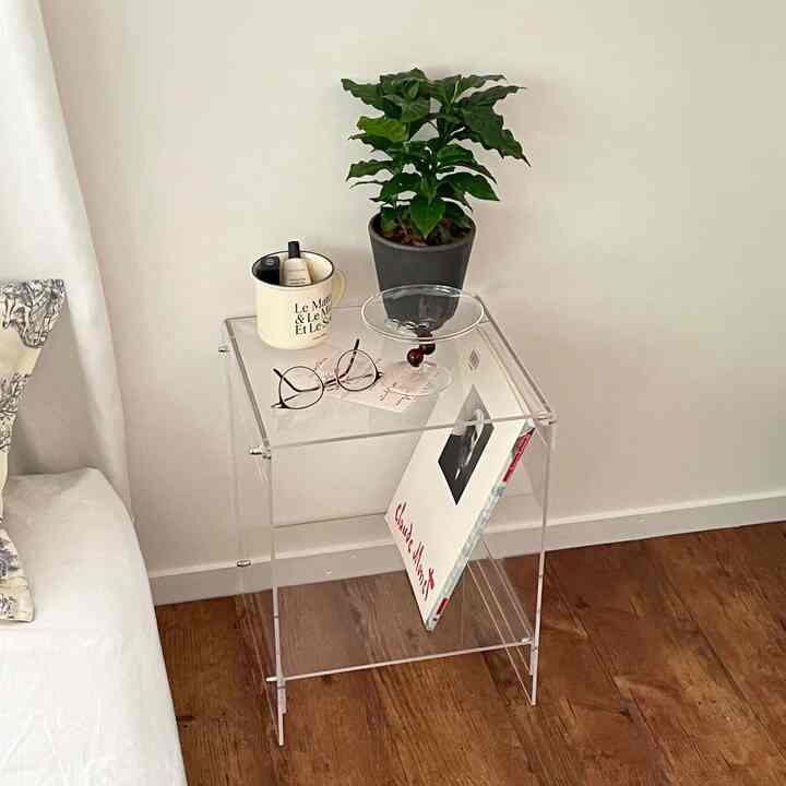 クリアミニサイドテーブル