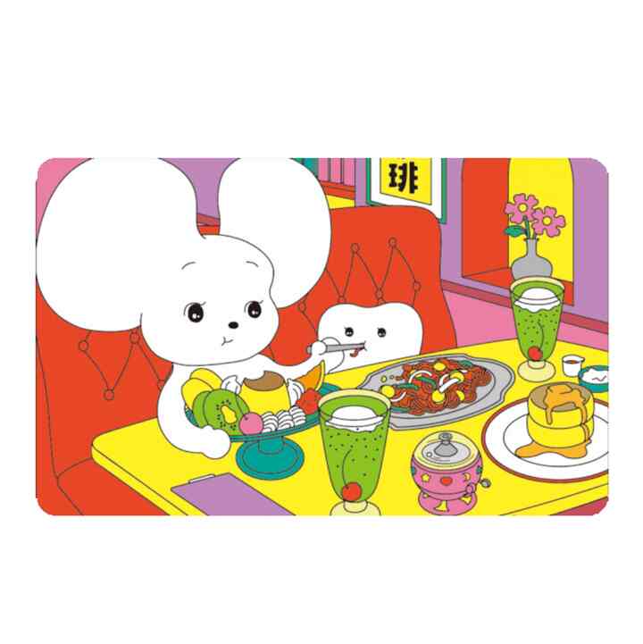 市村ゆりコラボステッカー『喫茶店にいるシラタマ&乳歯ちゃん』