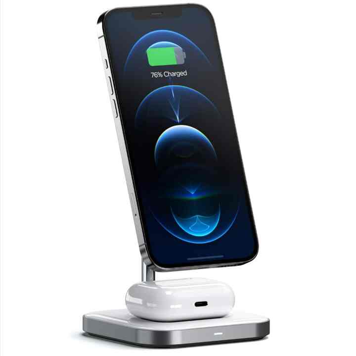 アルミニウム 2-in-1 マグネット 充電スタンド