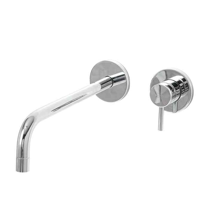 壁付けセパレート混合水栓 洗面用 クローム L245 旧仕様