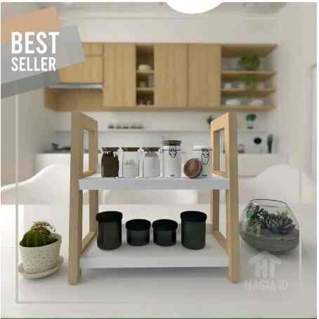 Rak Bumbu Dapur Dua Tingkat