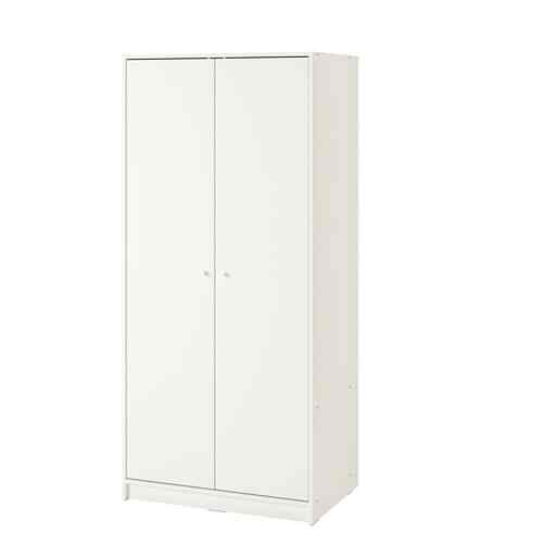 KLEPPSTAD, Lemari pakaian 2 pintu, putih, 79x176 cm