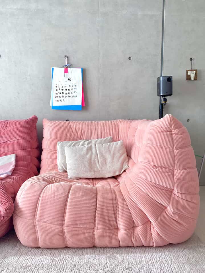 もっちり

#ligneroset #ソファ #リビングルーム #リビングルームのインテリア #クッション #カーペット #ピンクのインテリア 