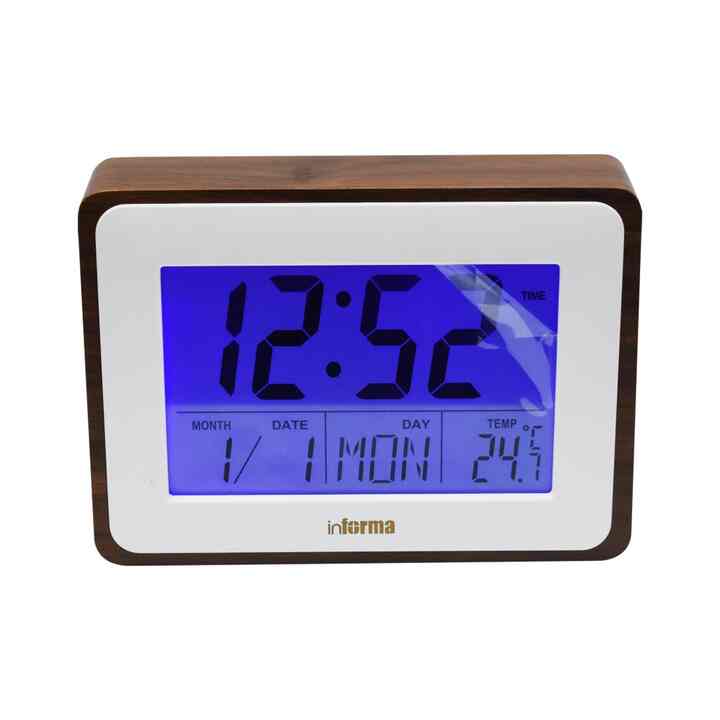 Jam Weker Digital 18x4.2 Cm - Cokelat
