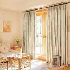 Beige Pinch Pleated Curtains