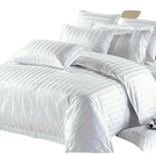 Bed Cover Set Putih Salur