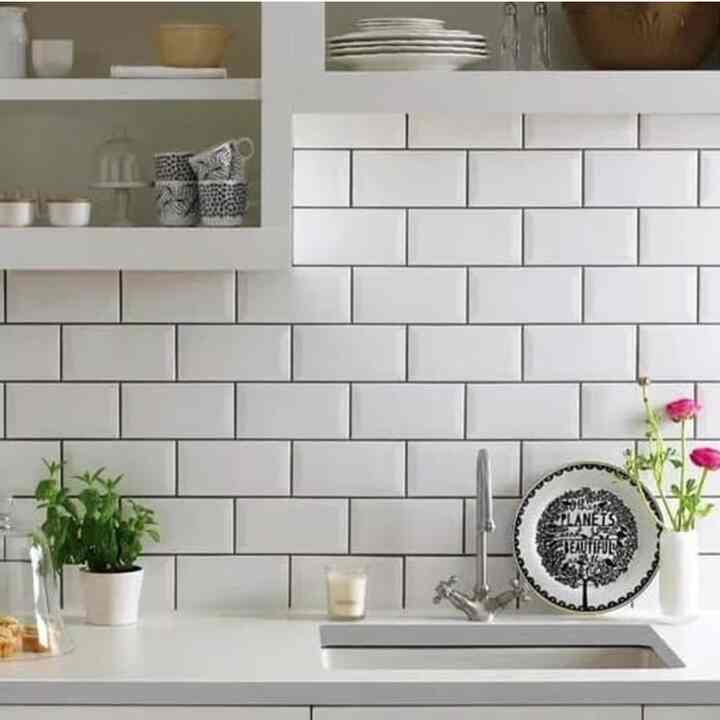 Keramik bevel putih 10x20