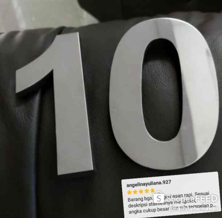 Nomor & Hurup tinggi 25cm stainles spon