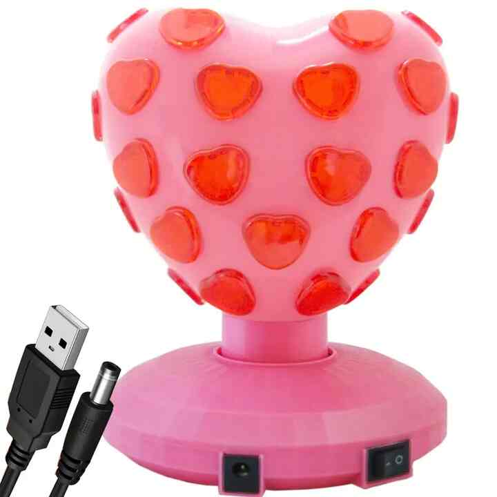 Ove ハート型回転ディスコボールランプ