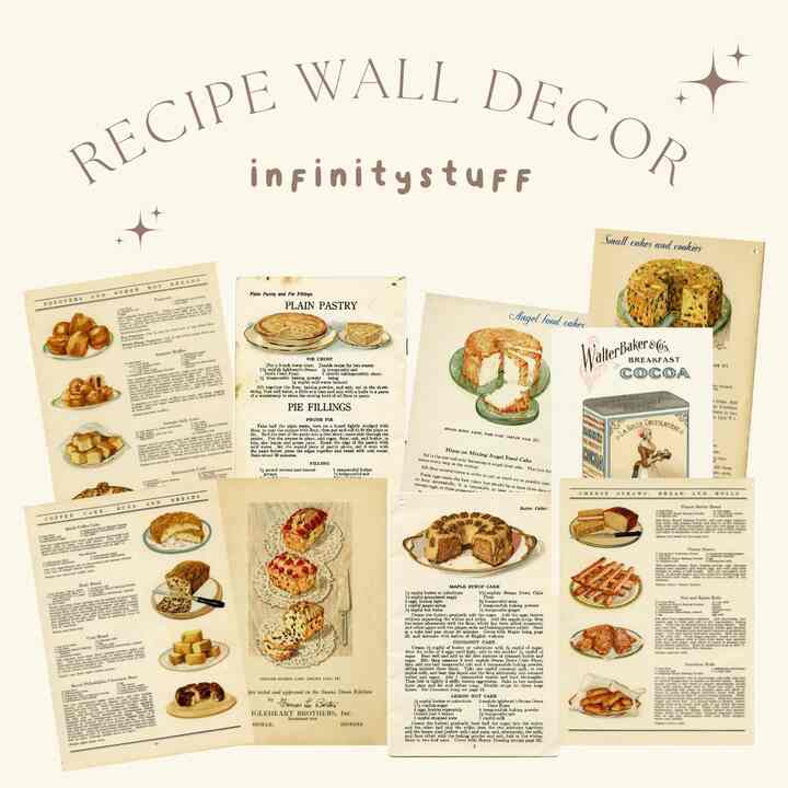 Recipe Wall Decor Vintage Tema