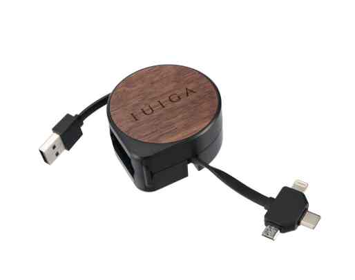 Retractable 3-in-1 Charging Cable Pod ABS & TPE