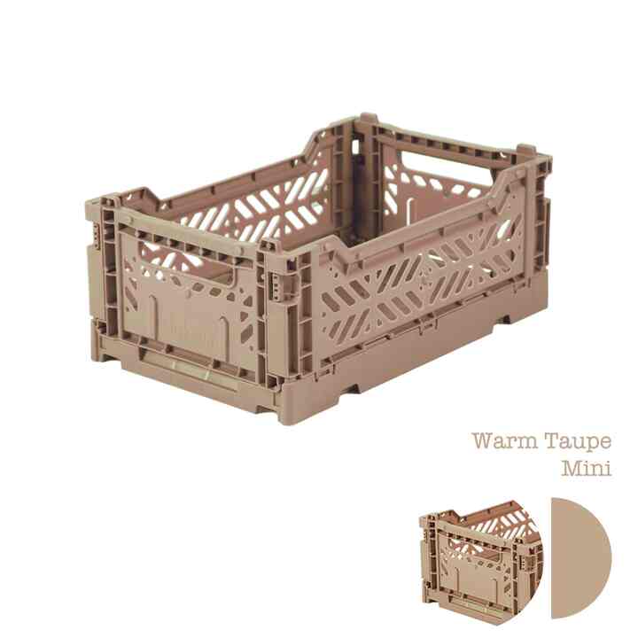 FOLDING CRATE - WARM TAUPE