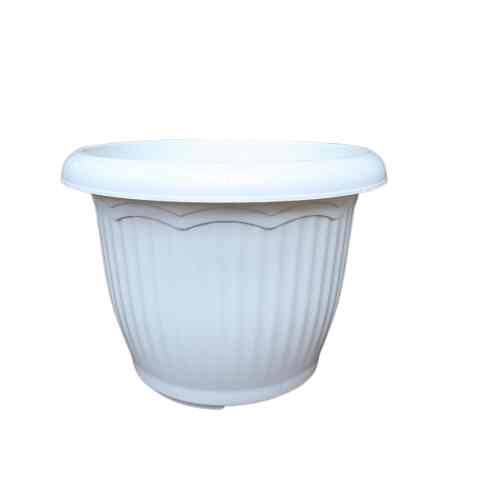 Pot Bunga Plastik Cemara, Putih