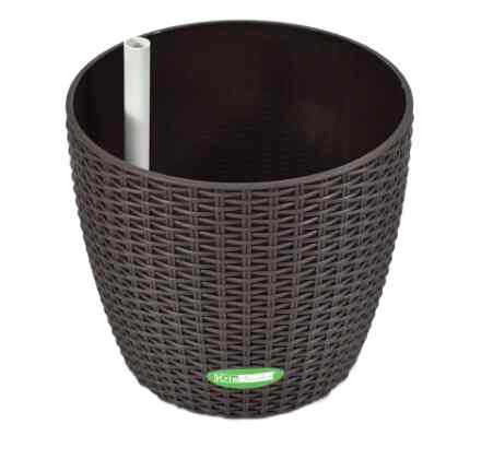 Pot Tanaman Round Coffee 21.5 Cm, Cokelat