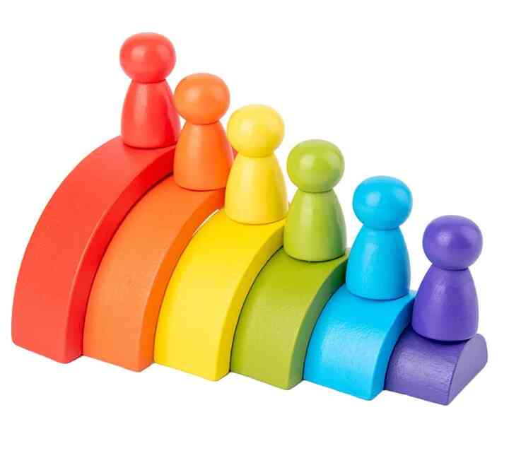 Wooden Rainbow blocks