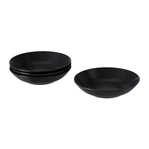 FÄRGKLAR Deep plate, matt dark grey, 23 cm