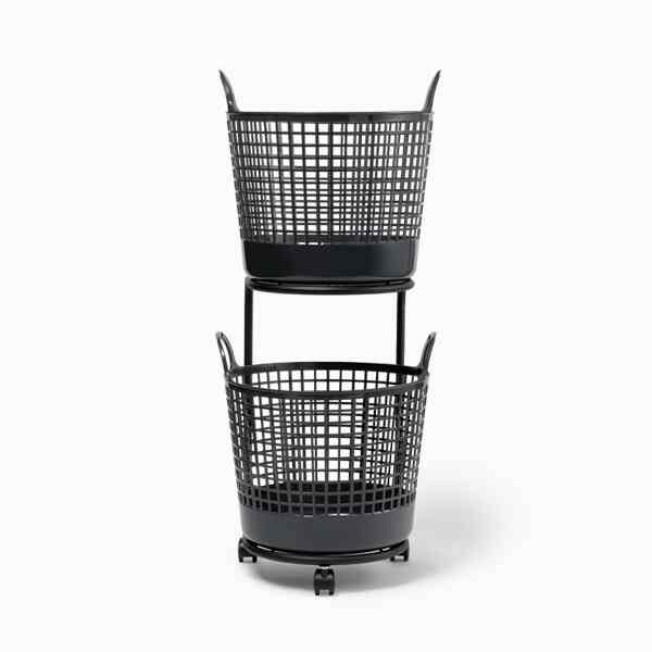 ランドリーバスケット2段［2色］