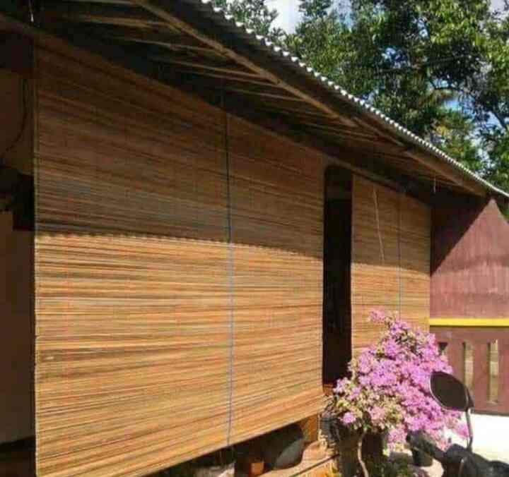 Tirai Bambu krey sawit Outdoor ukuran 2x2