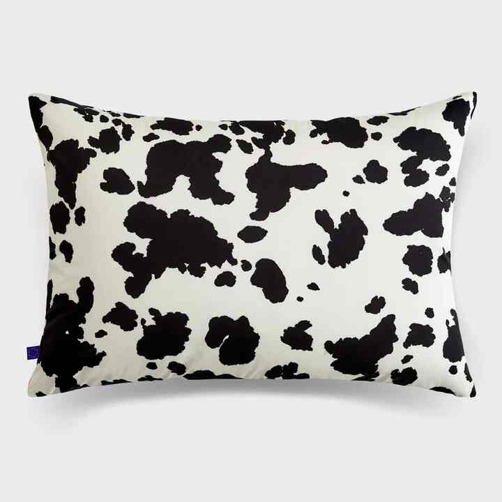 Black Cow パターン レイヤード枕カバー 